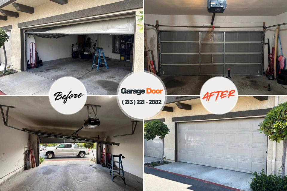 Before and after: garage door repair Easton, PA